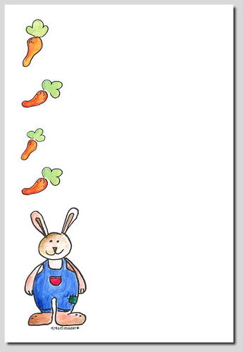 Briefpapier " Hase mit Karotten"