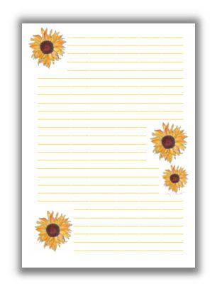 2 Schreibblöcke Sonnenblumenfeld liniert A4 24 Blatt Briefpapier Sonnenblume 