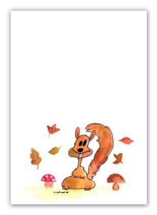 Briefpapier Eichhörnchen im Herbstlaub