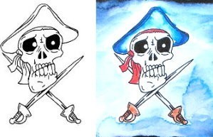 Stempel 'Totenkopf Pirat'