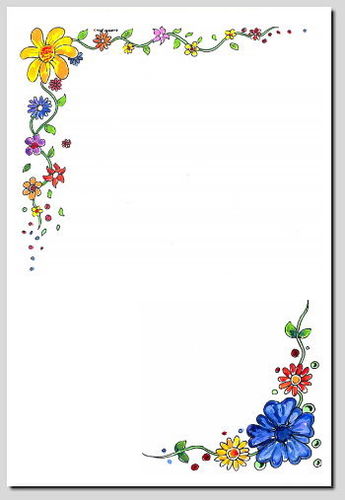 digitales Briefpapier Blumen Ecken