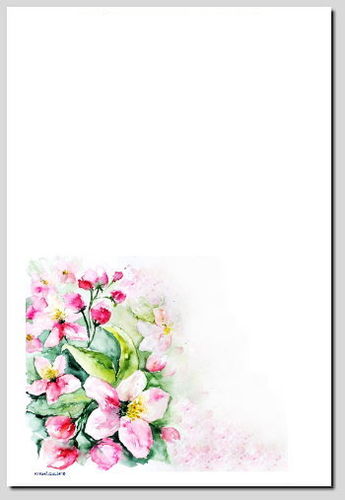 digitales Briefpapier rosa Blumen