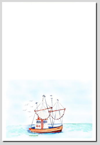 digitales Briefpapier Seegelschiff