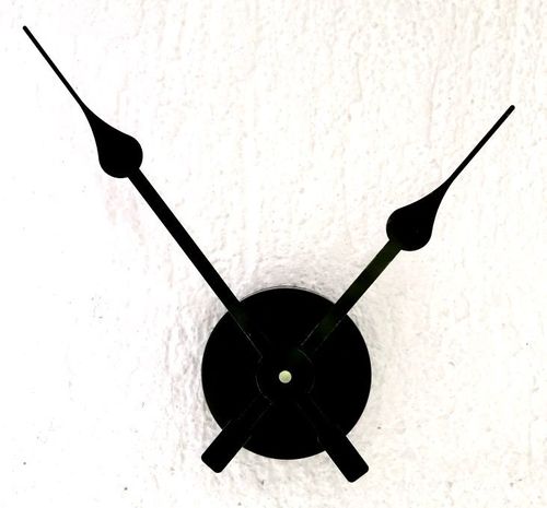 21 cm Zeiger mit Uhrwerk und Wandbefestigung in schwarz