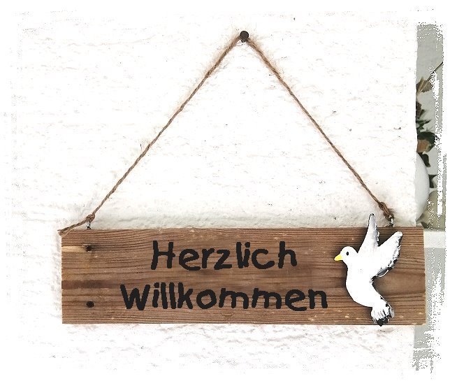 Holzschild Taube ★  personalisiert mit Wunsch-Text
