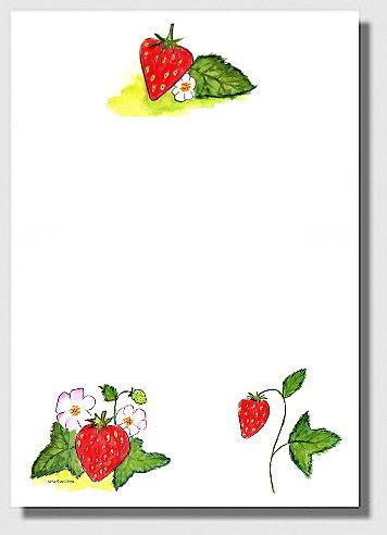 Erdbeer Briefpapier