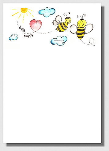 Briefpapier glückliche Bienen