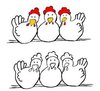 3 Hühner ★ Motivstempel